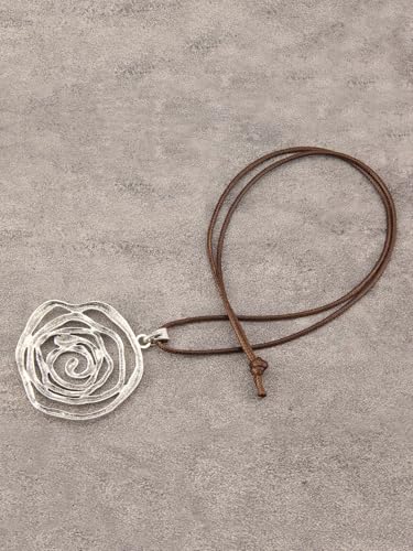 Leather Necklace for Women Long Boho Pendant Hippie Choker Necklace Bohemian Layered Leather Rope Wooden Jewelry Gifts - style: Earthy Necklace