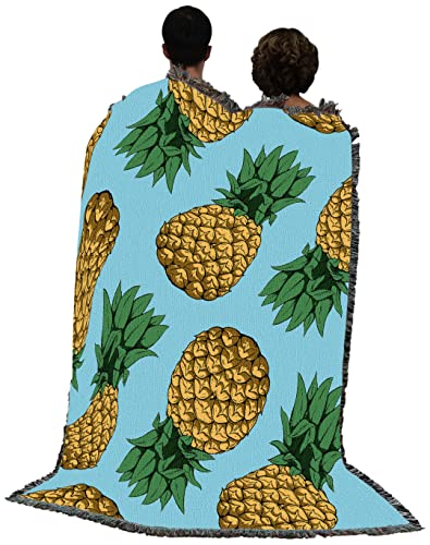 Pure Country Weavers Pineapple Blanket - Garden Floral Gift Tapestry Throw Woven from Cotton - Made in The USA (72x54) - color: Pineapple