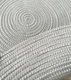 Hand Woven Round Area Rugs Living Room Bedroom Study Computer Chair Cushion Base Mat Round Carpet Lifts Basket Swivel Chair Pad Coffee Table Rug(4' Round, Gray) - color: Grey, size: 4' Round