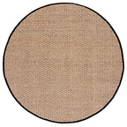 Safavieh Area Rug 3' Round - Natural Fiber Collection - Natural & Black, Seagrass, Basketweave Pattern with Border (NF114C) - color: Natural/Black, size: 3' (Round)