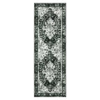 Moynesa Washable Black and White Runner Rug - 2x6 Bathroom Runner with Rubber Backing, Hallway Boho Non-Slip Non-Shedding Low Pile Accent Carpet for Laundry Room Entryway - color: Black/White, size: 2' x 6'