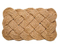 IRONGATE Rope Woven Doormat - One Pack Nautical Mat - 100% All Natural Coir Fibers - Classic Interwoven Rope Design - Handmade Dirt Trapping Entryway Door Mat - Natural - 18x30