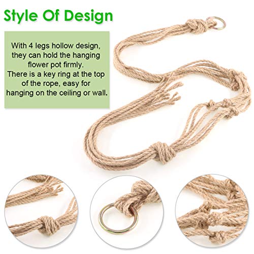 Keadic 6Pcs Macrame Plant Hanger, 3 Sizes Indoor Hanging Plant Holder Hanging Plant Holder Plant Hangers Hanging Planters for Indoor Plants for Home Patio Garden
