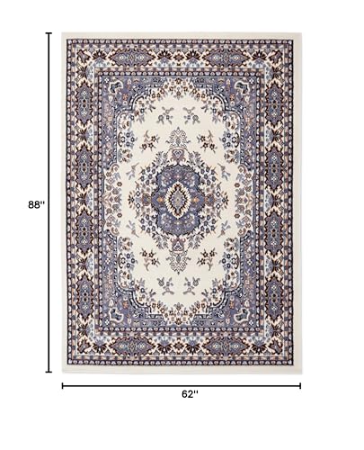 Home Dynamix Premium Sakarya Traditional Medallion Area Rug, Ivory/Blue, 5'2"x7'4" - color: Ivory/Blue, size: 5'2" x 7'4" (Rectangular)