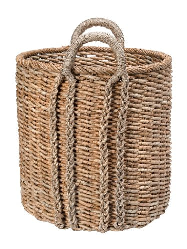 KOUBOO Seagrass Storage Basket, Blanket, Basket for Pillows Storage, Decorative Basket, Wicker Toy Organizer, Bedroom & Living Room Storage, Home Decor Essentials, Brown
