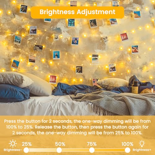 Connectable 1Pack String Lights Indoor, 33FT 100LED String Lights, 13Modes Twinkle Fairy Lights Plug in Outdoor Waterproof, Warm White Clear Wire Light for Christmas Tree, Wedding Yard, Party Decor - color: Warm White, size: 1PK-100LED