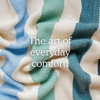 Blue Ridge Striped Afghan Throw Blanket | Thick & Cozy | Cotton USA Made (73x48) - color: Blue Ridge