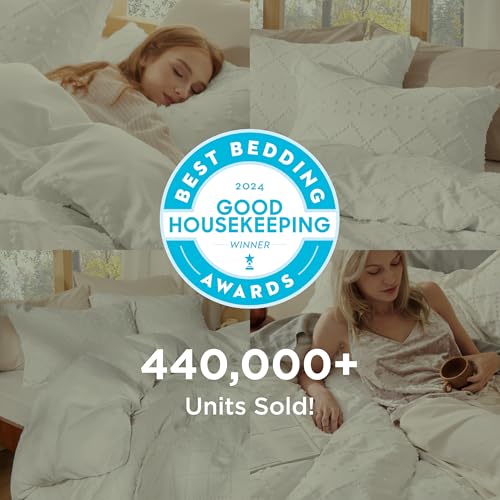 Bedsure Boho Twin Duvet Cover Size - White Breathable & Soft Boho Bedding, Machine Washable Comforter Cover for All Seasons, Includes 1 Duvet Cover 68"x90" with 1 Pillow Sham & Zipper Closure - color: 01 - White (No Comforter), size: Twin/Twin XL (68" X 9
