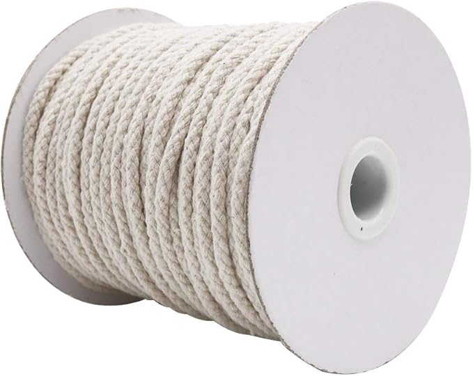 Tenn Well 5mm Macrame Cord, 165Feet Braided Cotton Rope Thick Craft Twine for Macrame Plant Hangers, Wall Hangings, Drawstrings, Clothes Lines, DIY Crafts (Beige)