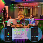 1Pack USB Plug in Christmas Fairy String Lights,16ft 50 LED Color Changing with APP Controlled & Remote Timer, Music Sync Waterproof RGB Twinkle Light Battery Powered for Bedroom Indoor Party Wedding