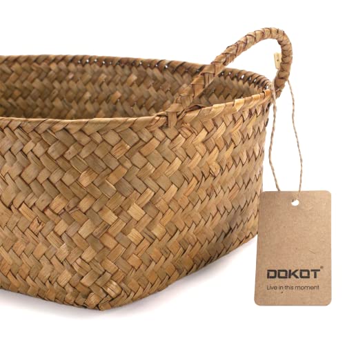 DOKOT Woven Rattan Baskets - Set of 3, Perfect for Kitchen Storage and Organizing Fruits