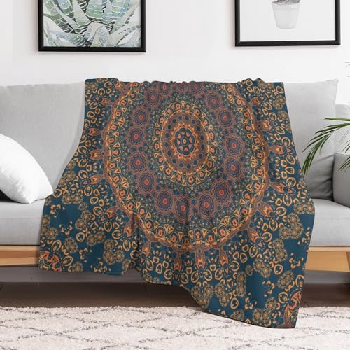Indian Hippie Blanket,Vintage Bohemian Abstract Geometric Mandala Textured Flower Print Blanket for Couch Sofa Bed Decorative Gifts 30x40 - color: Blanket-18, size: 30"x40"