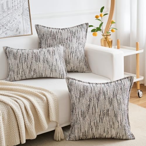 Premium Series Fringe Boho Throw Pillow Cover, Linen Woven Luxury Thick Cushion Case with Tassels for Home Décor, Lagoon, 18x18 Inch - color: Lagoon, size: 18" x 18" (Pack of 1)