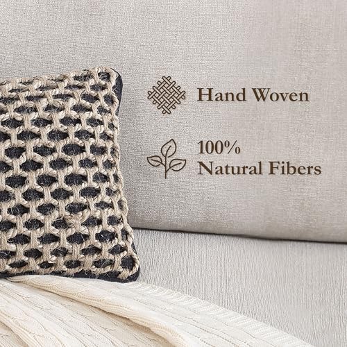 Boho Living Jada Premium Woven Design, Decorative Throw, Living Room Décor, (1) 12" x 20" Pillow Cover, Black - color: Black, size: (1) 12" x 20" Pillow Cover