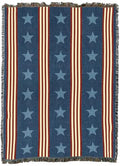 Pure Country Weavers Denim Stripe - Americana Gift Tapestry Throw Blanket Woven from Cotton - Made in The USA (72x54) - color: Denim Stripe, size: 72x54