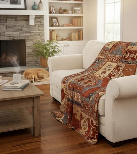 Aipon Boho Aztec Throw Blanket 40"x 50", Western Indian Native American Blanket Southwestern Decor, Brown Soft Cozy Lightweight Throws Blankets Gifts for Women Men Couch Bed Sofa Chair - color: Dark Brown, size: 40.00'' × 50.00''