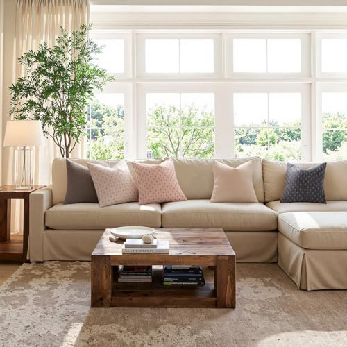 MIULEE Pack of 2 Cute Decorative Burlap Linen Valentine Throw Pillow Covers Farmhouse Pillowcases Modern Rustic Woven Textured Cushion Cover for Sofa Couch Bed 18x18 Inch Pink - color: Pink, size: 18" x 18" (Pack of 2)