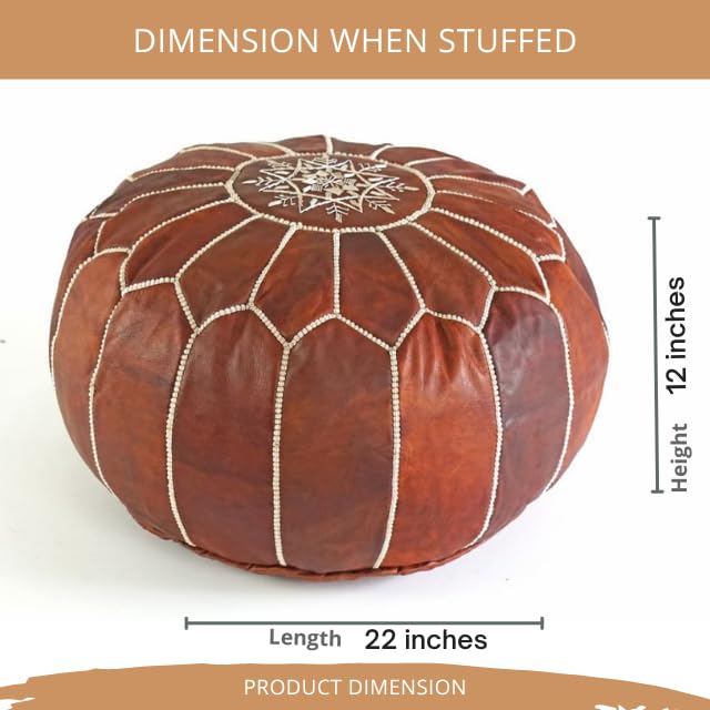 Set of 2 Amazing Moroccan Pouf Dark Brown Color,, Ottomans Poffes,Footstool poufs,100% Handmade Leather Poof Home Gifts, Wedding Gifts, Foot Stool,Ready to Magic Your Living Room!