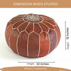Set of 2 Amazing Moroccan Pouf Dark Brown Color,, Ottomans Poffes,Footstool poufs,100% Handmade Leather Poof Home Gifts, Wedding Gifts, Foot Stool,Ready to Magic Your Living Room!