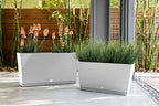 Veradek Midori Long Trough Planter (White, 39 inch - 2 Pack with 2 Saucer Trays) - color: White, size: 39 inch - 2 pack with saucers