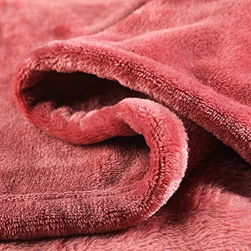 KMUSET Fleece Blanket Twin Size Coral Lightweight Super Soft Cozy Luxury Bed Blanket Microfiber - color: Coral, size: Twin(60"x80")