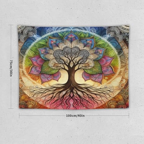 KANEPE Mandala Tapestry Tree of Life Mandala Flower Pattern Wall Hanging Tapestries Home Decor for Living Room Bedroom Apartments Farmhouse Dorm,40inx30in (102×76cm)【Small】 - color: Boho-4, size: 40Wx30L
