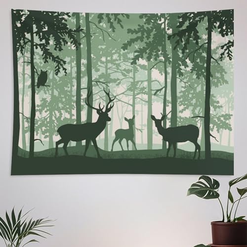 ZhiRain Rustic Deer Tapestry Wall Hanging Farmhouse Cabin Lodge Country Forest Hunting Wild Animal Vintage Elk Tapestries Home Decor for Living Room Bedroom Apartment Dorm 30"x40" - color: Cabin-21, size: 30"L x 40"W