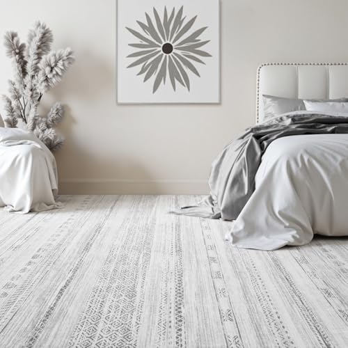 9x12 Area Rugs for Living Room Machine Washable Rug Distressed Indoor Carpet Neutral Moroccan Boho Rug Ultra Soft Area Rug for Bedroom Dining Room Playroom Office, Grey - color: Grey, size: 9' x 12' (Rectangular)