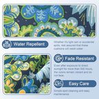 LVTXIII Outdoor Bistro Chair Cushions, 15"x15"x4" Round Patio Chair Cushions, All Weather Tufted Seat Cushions for Patio Furniture Use, Set of 2, Bohemian Azure - color: Bohemian Azure