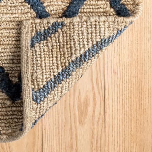 Dash & Albert Marco Navy Jute Soumak Handwoven Rug, 9.5 X 13.5 Feet, Blue Geometric Pattern - color: Marco Navy, size: 9'6" x 13'6" (Rectangular)