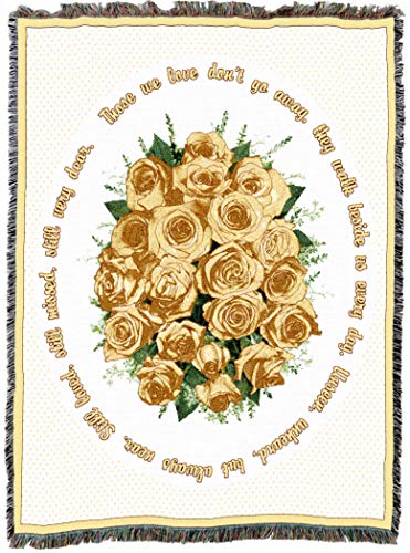 Pure Country Weavers Bundle of Yellow Roses Blanket - Those We Love Don't Go Away - Sympathy Bereavement Gift Tapestry Throw Woven from Cotton - Made in the USA (72x54) - color: Yellow Roses, size: 72" x 54"
