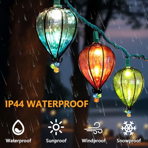 DOGHLY 11FT Fairy String Lights with 10 Color Bulbs Decorations, Outdoor Tropical Beach Theme Lights Patio String Lights for Party Camping Wedding Decor, UL Listed, Connectable, 2 Pcs - size: 2 Pcs