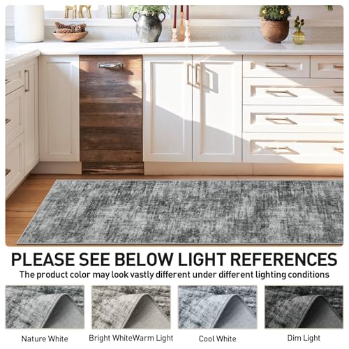 2'6''x8' Runner Rugs Washable Rug: Modern Abstract Living Room Rug Soft Anti-Skid Thin Carpet Indoor Floor Non-Shedding Carpets for Bedroom Dining Room Farmhouse Nursery Home Office - Black - color: Black, size: 2'6" x 8' (Runner)