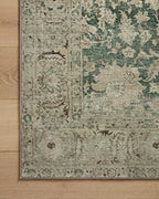 Loloi Magnolia Home by Joanna Gaines Sinclair Collection SIN-05 Jade/Sand 2'-3" x 7'-6", .25" Pile Height, Machine Washable, Runner Rug - color: Jade / Sand, size: 2'3" x 7'6" (Rectangular)