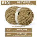 10 Pack Jumbo Chenille Yarn for Crocheting, #10 Super Bulky Baby Soft Yarn for Hand Knitting, 220 yds /70.5 oz Fluffy Chunky Knit Throw Blanket Yarn (Khaki) - color: Khaki