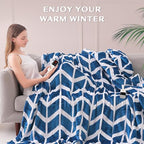VENTIMI Electric Blanket Queen, 84" x 90" Heated Blanket with 9 Heat Levels & 2-4-8-10 Hours Auto Off, Fast Heating Blanket with ETL & FCC Certification, Navy - color: Navy, size: Queen
