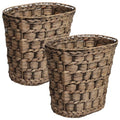 happimess HPM1401B-SET2 Miles Rustic Farmhouse Handwoven Water Hyacinth 4.5-Gallon Tapered Oval Wicker Watebasket, Brown (Set of 2) - color: Brown
