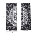 Popular Handicrafts Indian Hippie Bohemian Beautiful Ombre Color Mandala Curtain Panels Black Silver - color: Black Silver, size: 38"W x 83"L (Pack of 2)