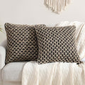 Boho Living 18x18 Black Throw Pillow Covers Pillow Insert not Included - Boho Pillow Covers Only, Pack of 2 - color: Black, size: (2) 18" x 18" Pillow Covers