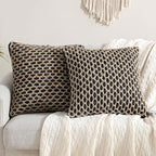 Boho Living 18x18 Black Throw Pillow Covers Pillow Insert not Included - Boho Pillow Covers Only, Pack of 2 - color: Black, size: (2) 18" x 18" Pillow Covers