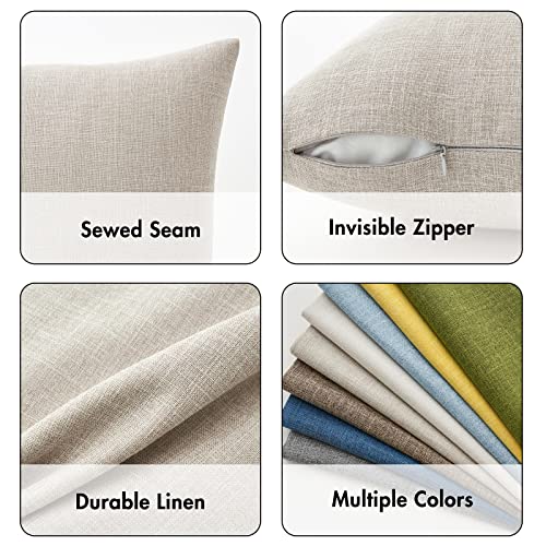 MIULEE Pack of 2 Decorative Linen Burlap Textured Pillow Covers Farmhouse Boho Accent Pillowcases Spring Home Decor for Couch Sofa Bedroom Living Room 20x20 Inch Taupe - color: Taupe, size: 20" x 20" (Pack of 2)