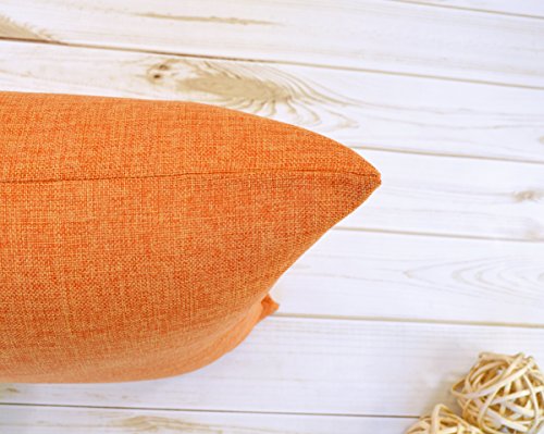 Aiking Home Imitation Burlap Throw Pillow Cover 18x18 Inch Vintage Faux Linen Rustic Natural Look, 1 Piece Elegance Farmhouse Style Accents Pillow Case for Indoor Use, Orange - color: Orange, size: 18" x 18" (Pack of 1)