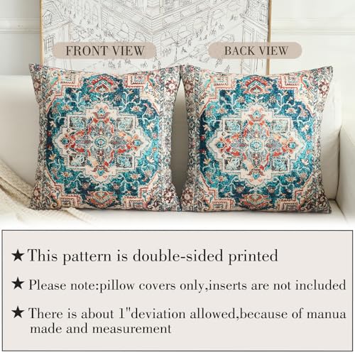 Boho Throw Pillow Covers 20x20 inch Set of 2,Boho Vintage Carpet Pattern Antique Ethnic Decor Double Sided Pattern Cushion Cover Soft Pillow Case Living Sofa Room Bed Square Pillow Cover - color: Boho-11, size: 20" x 20" (Pack of 2)