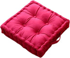 vctops Square Chair Pad Pillow with Handle Super Soft Floor Tatami Seat Cushion Thick Velvet Chair Pads Cushion for Kitchen Dining Office Chair (Rose,17"x17")
