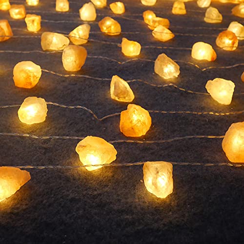Fantasee Himalayan Salt String Light, Natural Hand Carved Salt Crystal Light Release Negative Ions for Bedroom, Living Room, Office, Home Deco, Yoga, Night Light, Gift (11.5ft 20led) - size: 11.5ft 20led