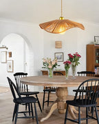 Woven Pendant Light, 15.7" Handmade Rattan Shade, Modern Boho Chandelier for Dining Room Wicher Hanging lamp Farmhouse Rattan Chandelier for Kitchen Island Living Room Bedroom - color: 15.74″-Fan-shaped
