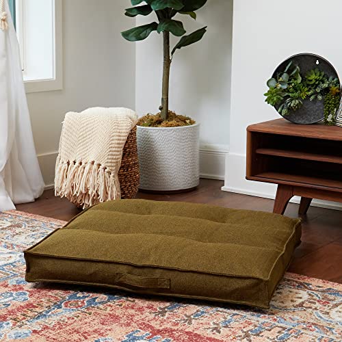 South Pine Porch Mila Square Tufted Pillow Style Dog Bed, Moss, Medium (32" x 32") - color: Moss, size: Medium (32" x 32")
