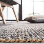 SAFAVIEH Natural Fiber Collection Runner Rug - 2'3" x 8', Charcoal & Natural, Handmade Woven Fringe Jute, Ideal for High Traffic Areas in Living Room, Bedroom (NF826H) - color: Charcoal/Natural, size: 2'3" x 8' (Runner)
