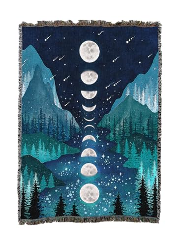 Pure Country Weavers River and Sky by Episodic Drawing - Gift Tapestry Throw Blanket Woven from Cotton - Made in The USA (50X60) - color: River and Sky, size: 50x60