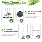 Shinehola 2 Pack Hanging Planters for Indoor Outdoor Plants 9", Plant Hanger Indoor | Metal Hanging Plant Holder, Hanging Planter Shelf, No Plant/Pot Included - size: 1-Tier